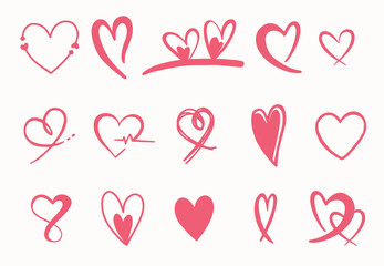 Cute object valentine collection with heart.Vector illustration for icon,logo,sticker,printable