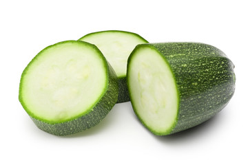 Zucchini (cucumber) isolated on white with clipping path.