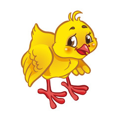Cute chick. Spring vector illustration. Isolated on white background.