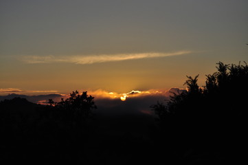 Sonnenuntergang Garten