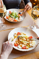 tasty lunch in the restaurant