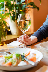 dinner in the restaurant