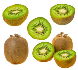 Fototapeta premium Kiwi fruit whole and sliced