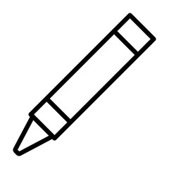 Crayon for drawing line art vector icon for apps and websites