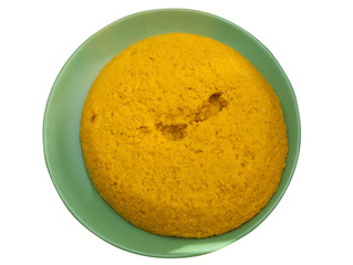 polenta from corn flour isolated on white. traditional food from Romania