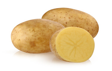 potatoes isolated on white background  with clipping path.