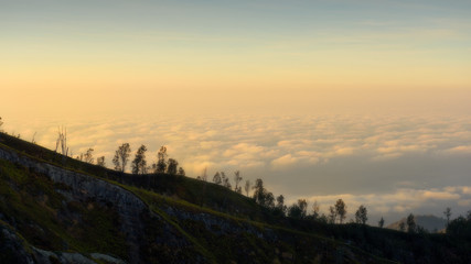 The mist at Ijen in Indonesia at the morning