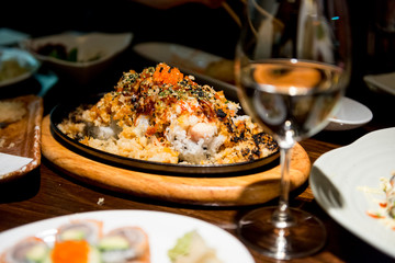 Wine With Sushi Dinner