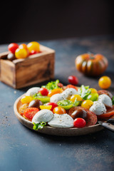 Healthy salad with mozzarella