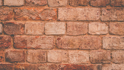 Brick wall of red color