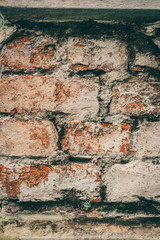 Brick wall of red color