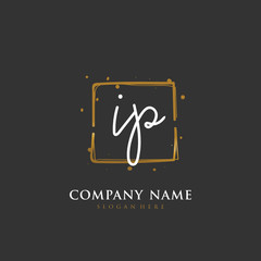 Handwritten initial letter I P IP for identity and logo. Vector logo template with handwriting and signature style.