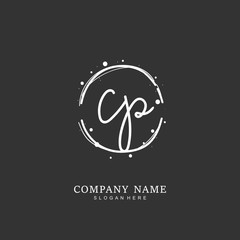 Handwritten initial letter C P CP for identity and logo. Vector logo template with handwriting and signature style.