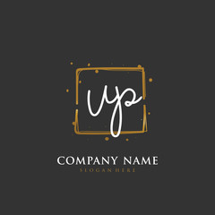 Handwritten initial letter U P UP for identity and logo. Vector logo template with handwriting and signature style.