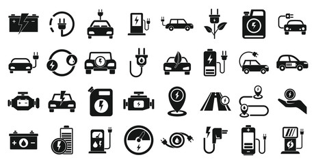 Hybrid icons set. Simple set of hybrid vector icons for web design on white background