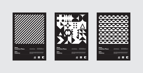 Swiss Design Style Vector Posters Set