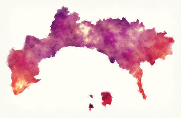 Panama City province watercolor map of Panama