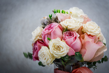 wedding bride's bouquet. vintage toned picture