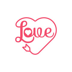 Love lettering vector for background, Vector hand drawn illustration
