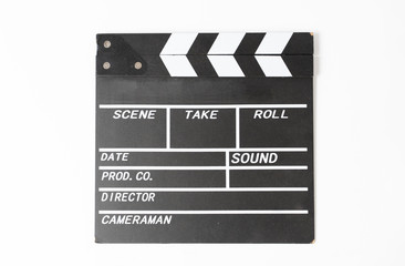 clapper board isolated on white