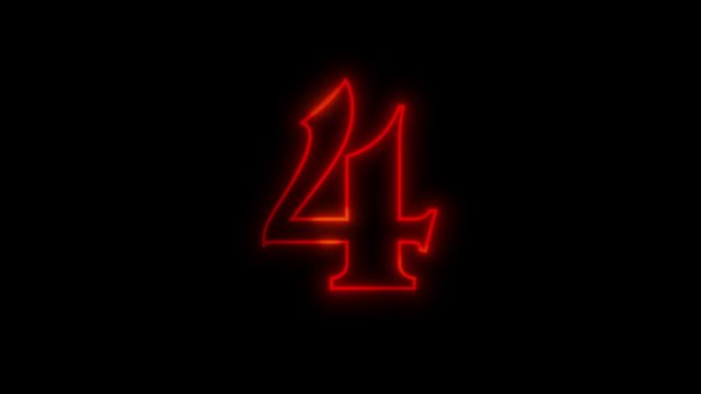 10 Seconds Countdown in the Form of Stranger Things Title Sequence Theme with Red Shiny Textured Numbers