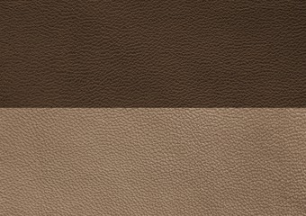 Fototapeta premium Genuine Leather. Two colors. Brown. Chocolate. Leather material texture.
