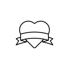 Love heart logo icon illustration vector template. love line art symbol for valentine, engagement, wedding, decoration element. flat love heart design isolated on white background.