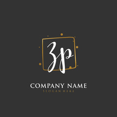 Handwritten initial letter Z P ZP for identity and logo. Vector logo template with handwriting and signature style.