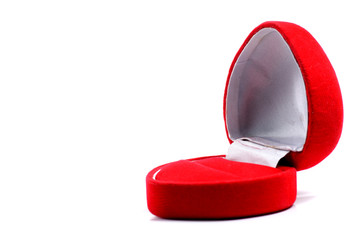 Red color heart shaped ring box