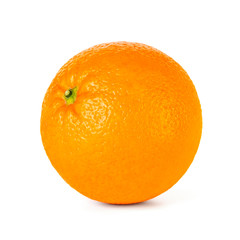 Single orange fruit isolated on white background