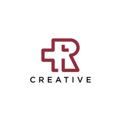 Fototapeta premium Letter R Logo. minimalist Unique modern geometric creative elegant. Vector icon
