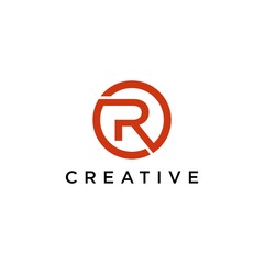 Letter R Logo. minimalist Unique modern geometric creative elegant. Vector icon
