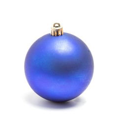blue christmas ball on a white background