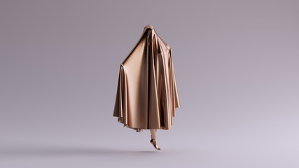 Bronze Ghost Floating Evil Spirit Arms Out 3d illustration 3d render