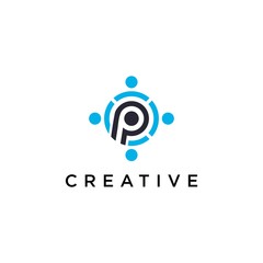 Letter P Logo. minimalist Unique modern geometric creative elegant. Vector icon
