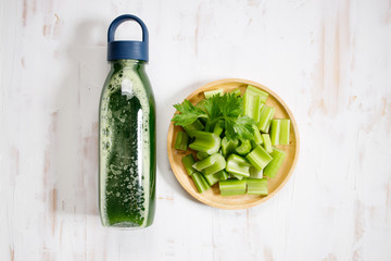 fresh celery and celery green juice