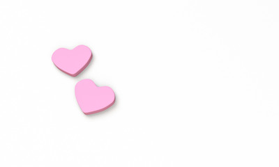 3D render heart on minimal wallpaper backdrop
