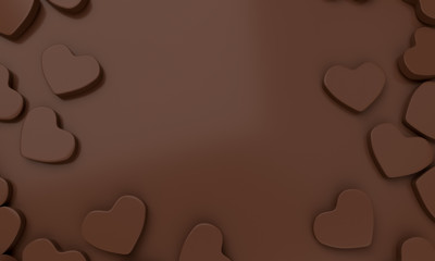 3D render heart on minimal wallpaper backdrop