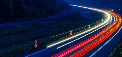 lights of cars with night