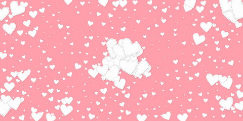 White heart love confettis. Valentine's day explos