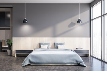 Gray master bedroom interior design