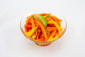 Mixed mango, red papaya salad