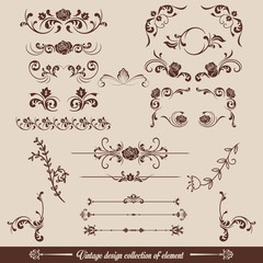 curve creative modern vintage calligraphic design elements. Decorative swirls or scrolls, vintage elements, flourishes, labels and dividers,. Retro vector illustration