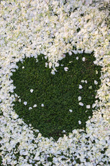 Floral heart shaped petals white 