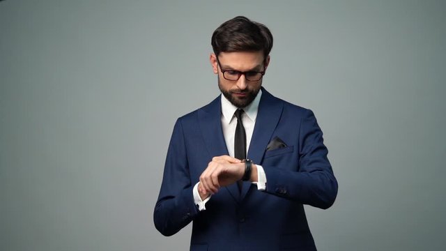 full hd video of young handsome stylish businessman - 4x slow motion