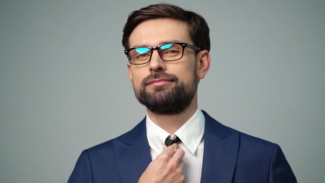 full hd video of young handsome stylish businessman - 4x slow motion
