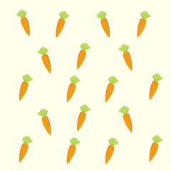 Cute summer theme seamless pattern with Carrots. Pretty and soft pastel colors. Pattern with different Trendy pastel colors. Vector illustration with plants