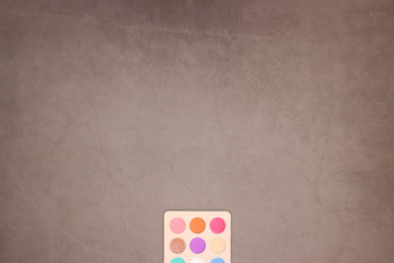 Eye shadow palette for woman make up. Cosmetics and stylish products