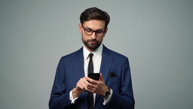 full hd video of young handsome stylish businessman - 4x slow motion