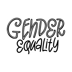 Hand drawn lettering phrase. Feminist slogan for poster or card. Woman motivation slogan. Isolated on white background. Vector illustration